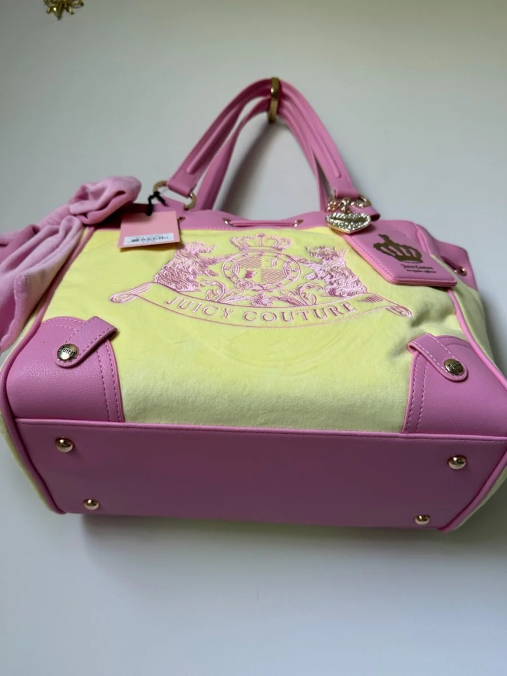 Juicy Couture Yellow pink scottie dog daydreamer Tote Bag